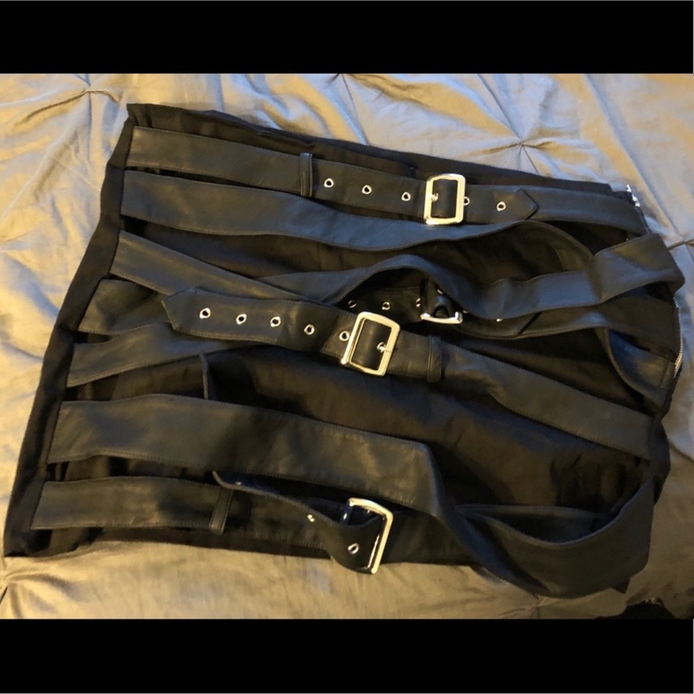 Dolls Kill Black Multi-Belt Pencil Skirt